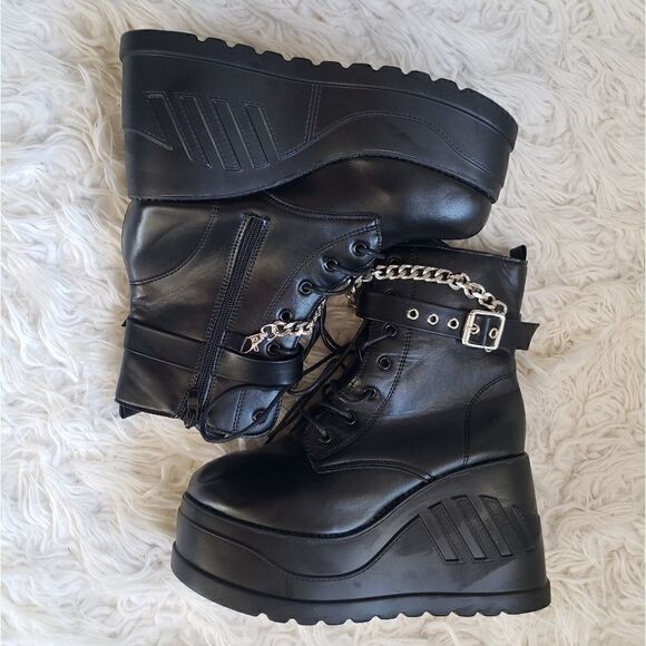 Gothic Black Punk Flatform 9 - Picture 3 of 9